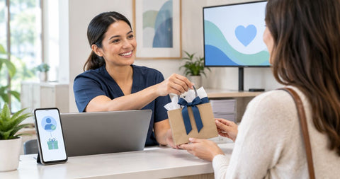 Automatically trigger a welcome gift when a new patient books