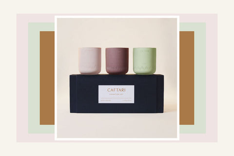 Caftari candle gift set arranged in visual price tiers