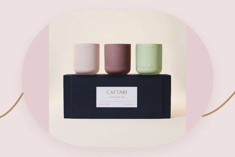 Caftari Signature Gift Set styled for bridesmaid gifting
