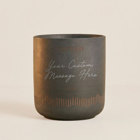 Personalized Caftari Nidra candle custom-message mockup