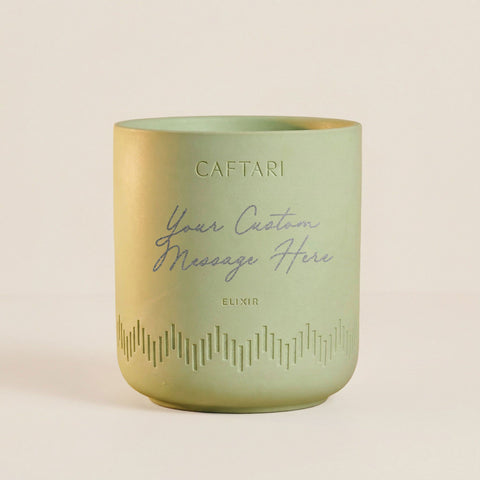 Personalized Caftari Elixir candle custom-message mockup
