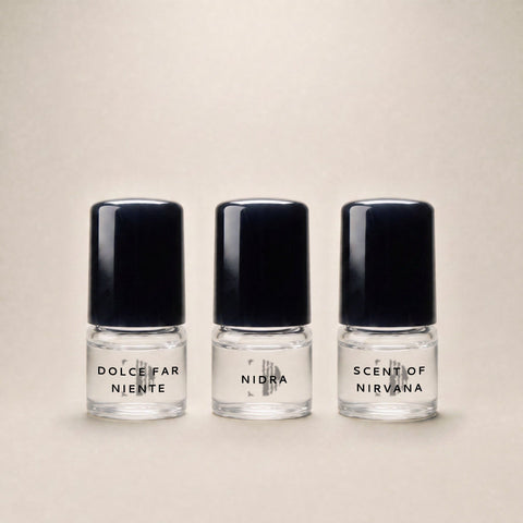 Caftari Perfume Sample Set with three perfume oil samples