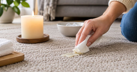 How do you get candle wax out of fabric or carpet?