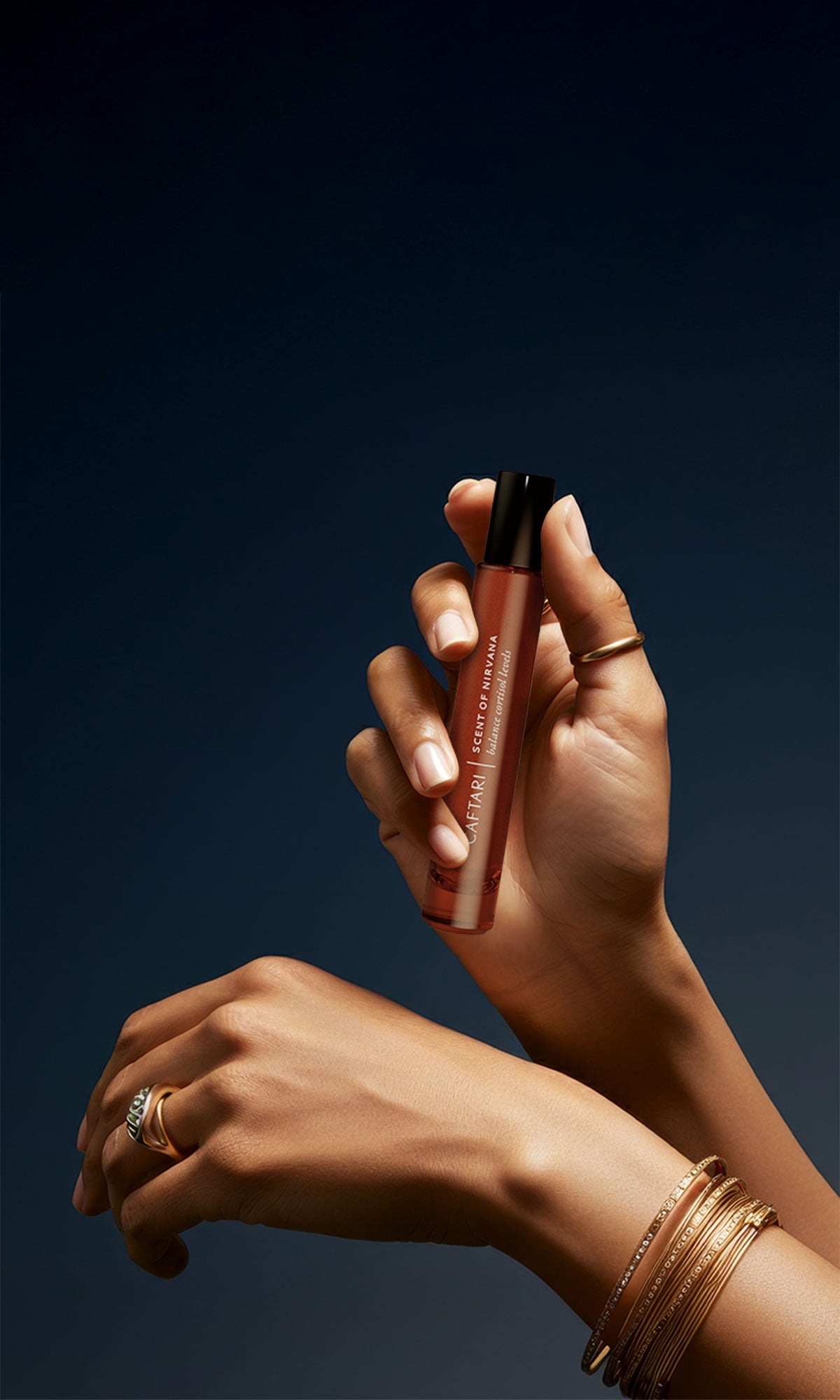 Scent of Nirvana Rollerball On a blue background